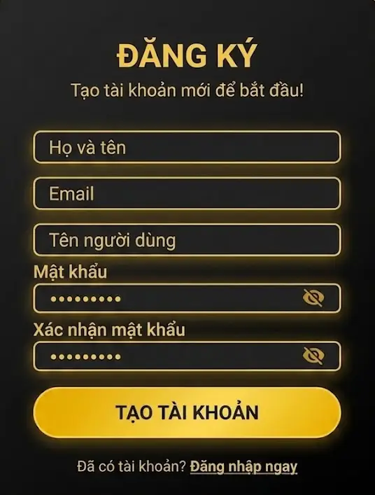 Giao diện đăng ký thành viên OK99